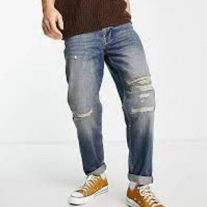 Topman Mens Dark Mid Wash Denim- Size 34/32